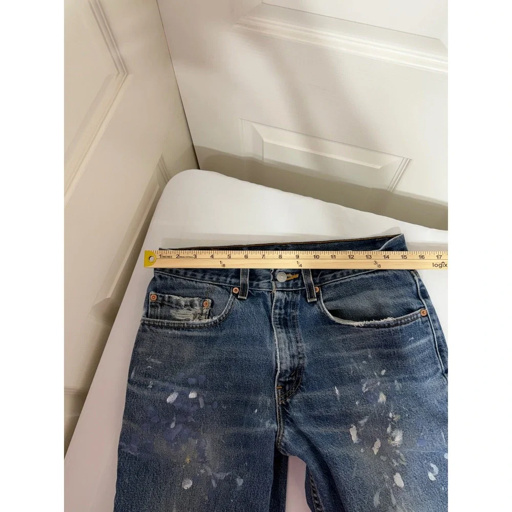 Vintage Levis 550 Relaxed Fit Jeans Men 31x34 USA Made Paint Splatter Distressed